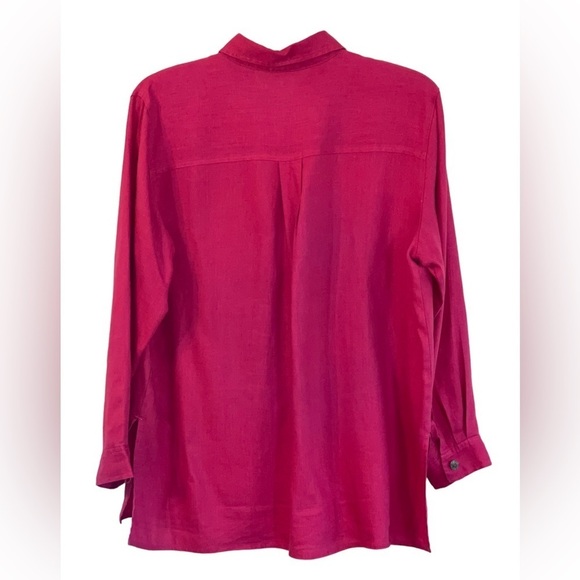 Chico’s women’s 100% Linen over size button up blouse. Size 3 (Large 16-18) GUC - Picture 2 of 6